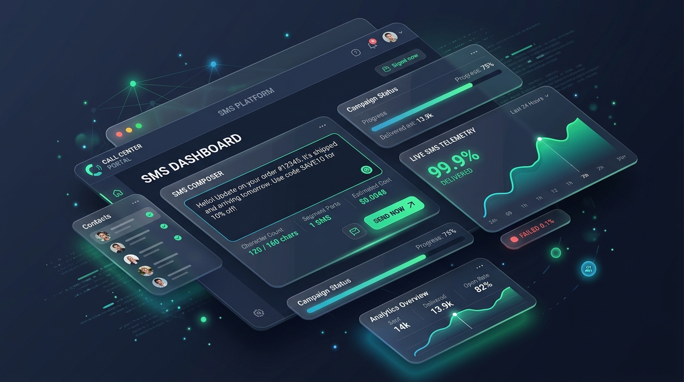 Simple Online SMS Platform Dashboard